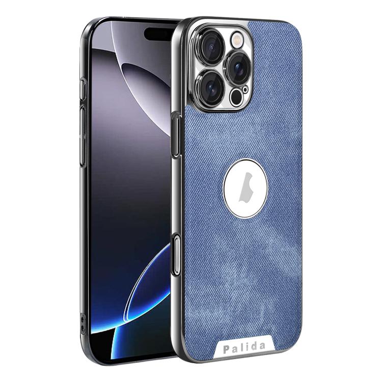 For iPhone 16 Pro Max Palida Y13 Mecha Denim Texture Full Coverage Phone Case