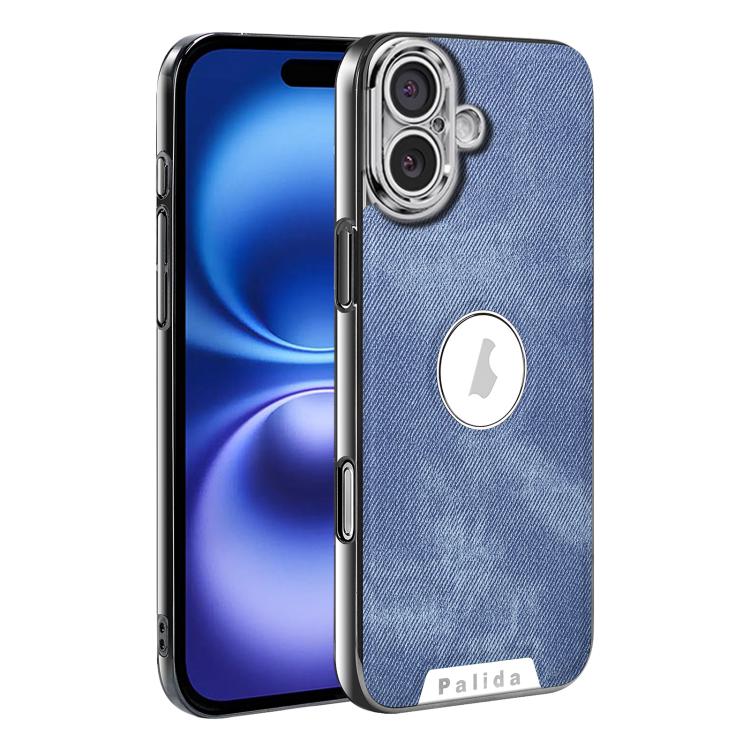 For iPhone 16 Palida Y13 Mecha Denim Texture Full Coverage Phone Case