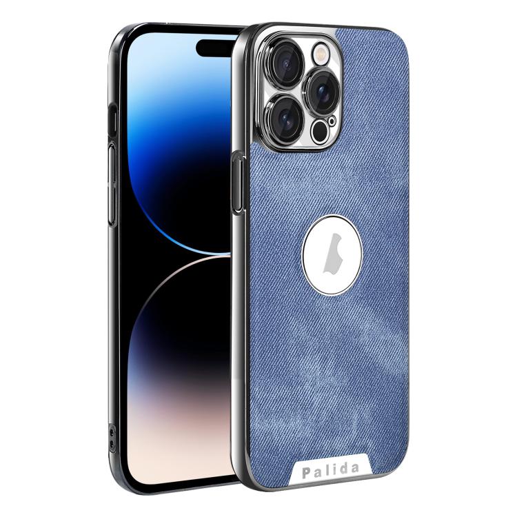 For iPhone 14 Pro Max Palida Y13 Mecha Denim Texture Full Coverage Phone Case