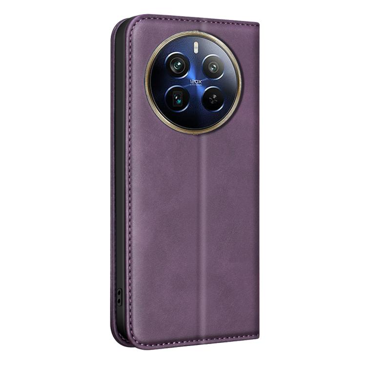 For Realme 12 Pro/12 Pro+ Global BINFEN COLOR Calfskin Texture Magnetic RFID Vegan Leather Phone Case