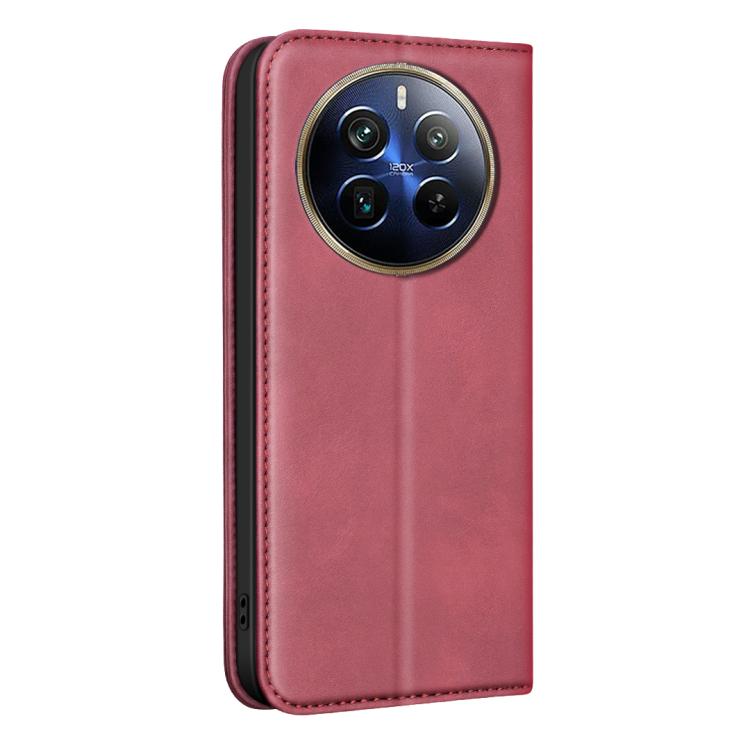 For Realme 12 Pro/12 Pro+ Global BINFEN COLOR Calfskin Texture Magnetic RFID Vegan Leather Phone Case