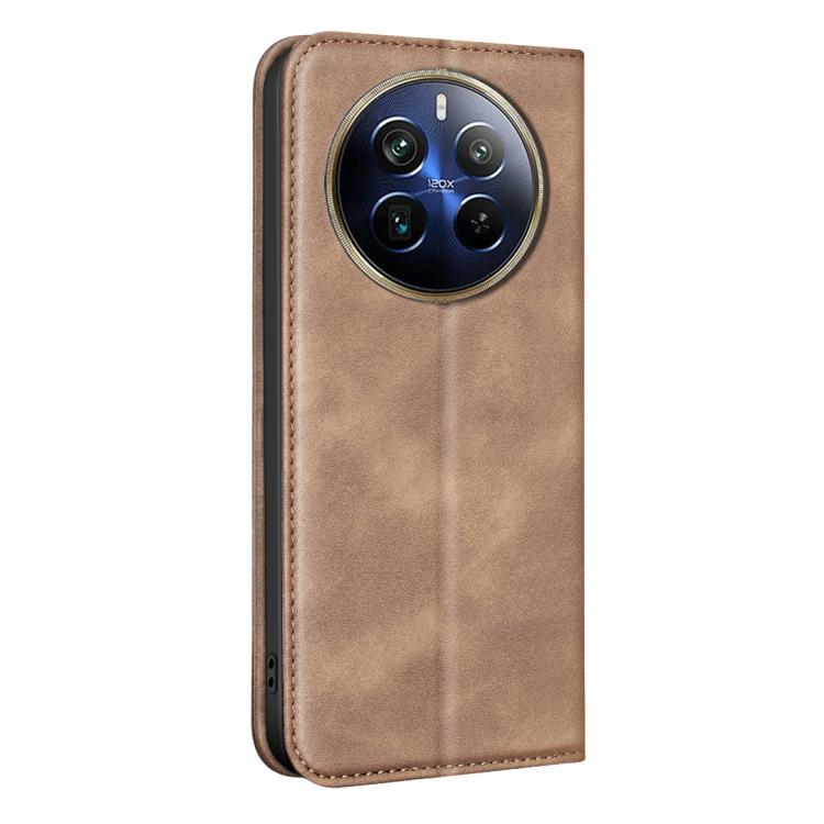 For Realme 12 Pro/12 Pro+ Global BINFEN COLOR Calfskin Texture Magnetic RFID Vegan Leather Phone Case