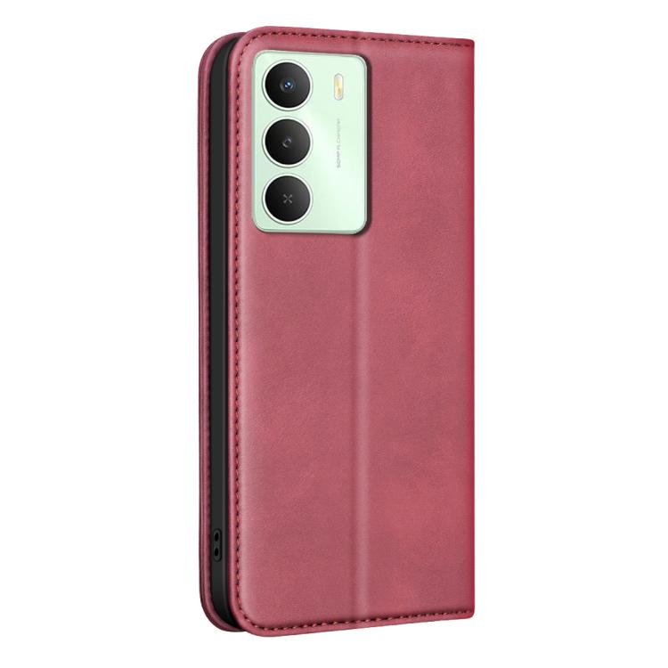 For Realme 14X Global BINFEN COLOR Calfskin Texture Magnetic RFID Vegan Leather Phone Case