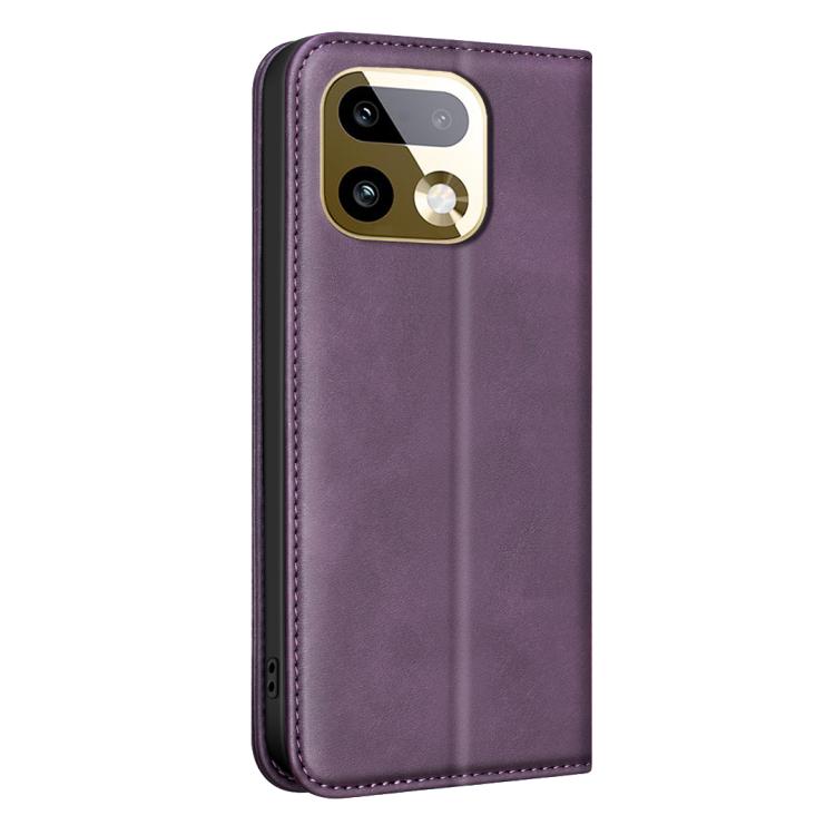 For Realme 16 Pro+ 5G BINFEN COLOR Calfskin Texture Magnetic RFID Vegan Leather Phone Case