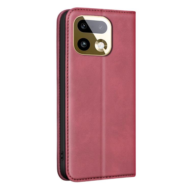 For Realme 16 Pro+ 5G BINFEN COLOR Calfskin Texture Magnetic RFID Vegan Leather Phone Case