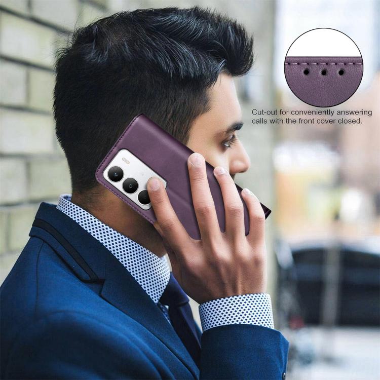 For Realme C71 4G Global BINFEN COLOR Calfskin Texture Magnetic RFID Vegan Leather Phone Case