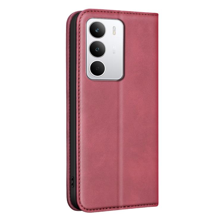 For Realme C71 4G Global BINFEN COLOR Calfskin Texture Magnetic RFID Vegan Leather Phone Case