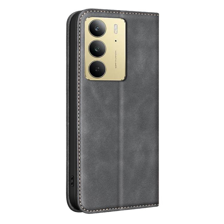 For Realme C75 4G BINFEN COLOR Calfskin Texture Magnetic RFID Vegan Leather Phone Case