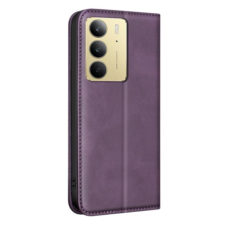 For Realme C75 4G BINFEN COLOR Calfskin Texture Magnetic RFID Vegan Leather Phone Case