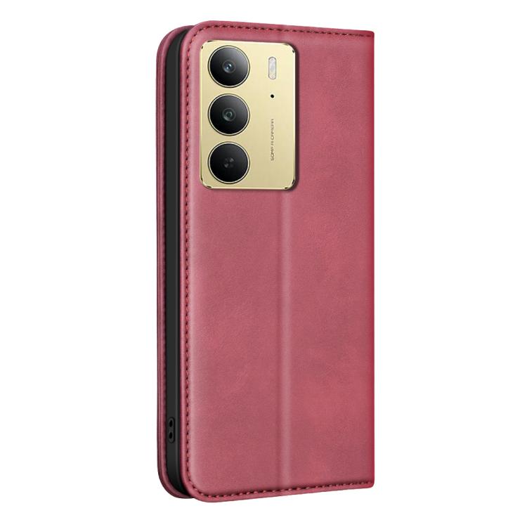 For Realme C75 4G BINFEN COLOR Calfskin Texture Magnetic RFID Vegan Leather Phone Case