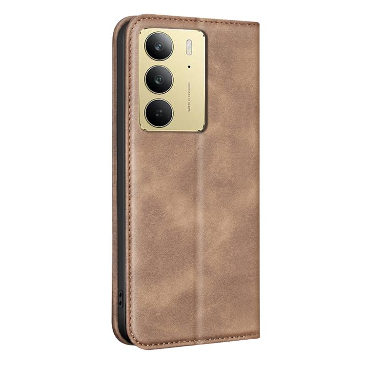 For Realme C75 4G BINFEN COLOR Calfskin Texture Magnetic RFID Vegan Leather Phone Case