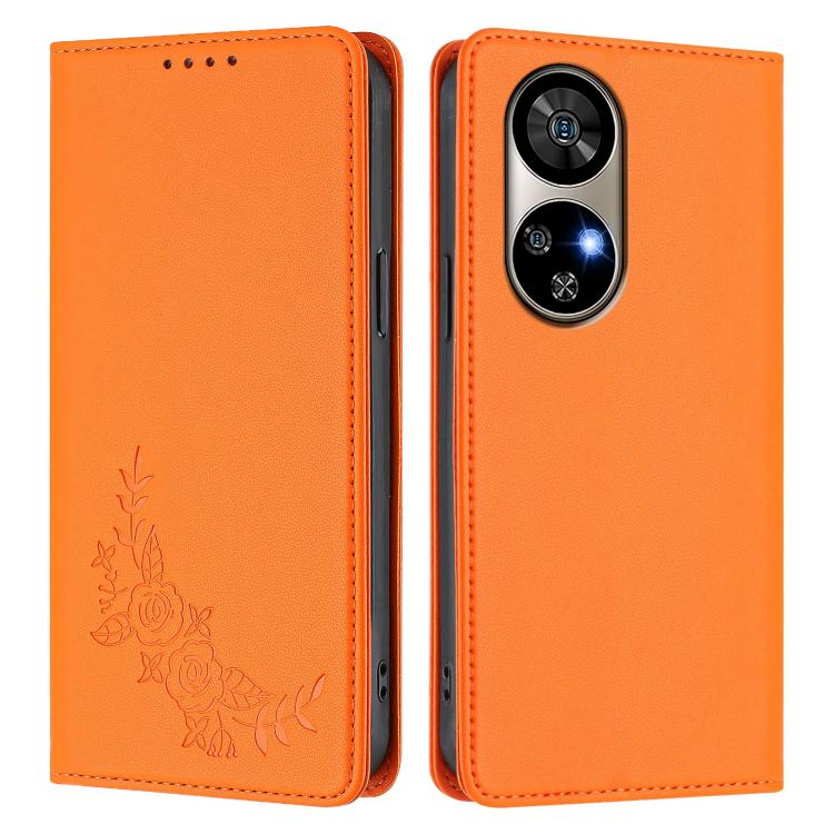 For Ulefone Note 17 Pro Peony Embossed Magnetic RFID Vegan Leather Phone Case