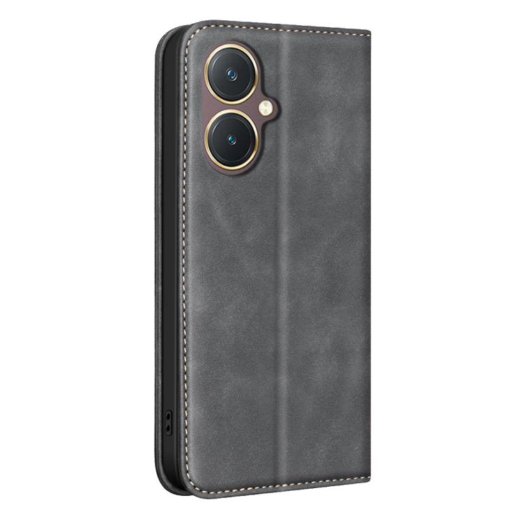 For vivo Y27 4G BINFEN COLOR Calfskin Texture Magnetic RFID Vegan Leather Phone Case