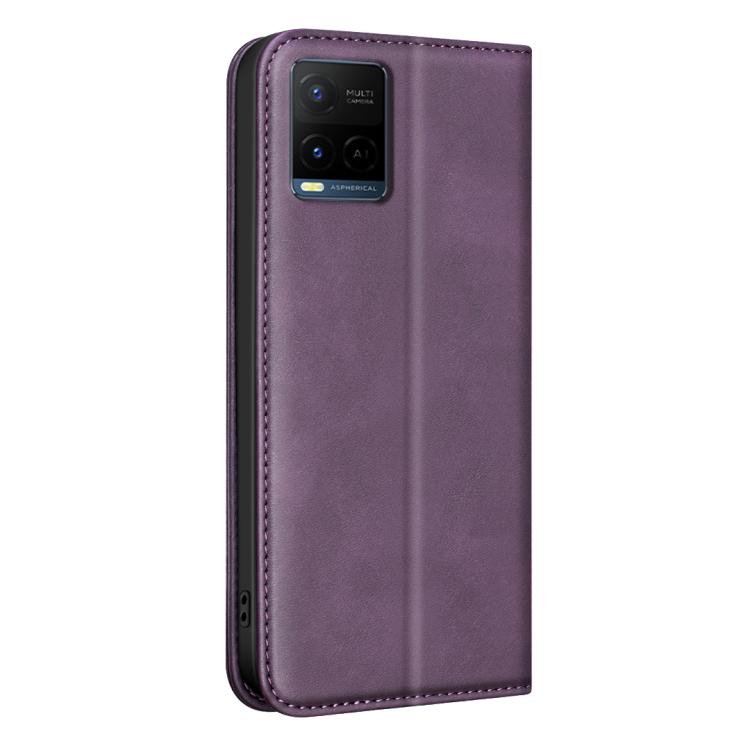 For vivo Y21 5G 2026/Y05 4G BINFEN COLOR Calfskin Texture Magnetic RFID Vegan Leather Phone Case