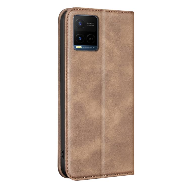 For vivo Y21 5G 2026/Y05 4G BINFEN COLOR Calfskin Texture Magnetic RFID Vegan Leather Phone Case