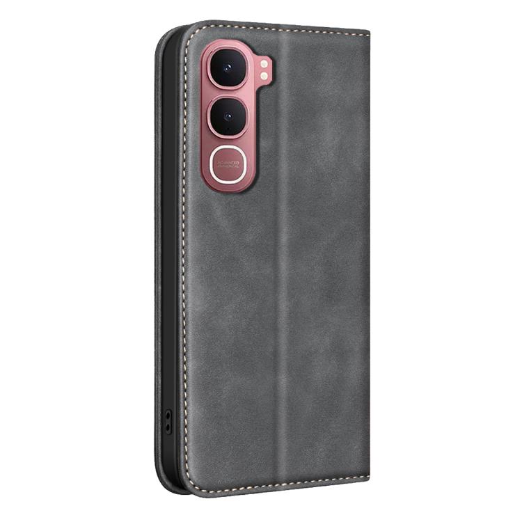 For vivo Y31 5G BINFEN COLOR Calfskin Texture Magnetic RFID Vegan Leather Phone Case