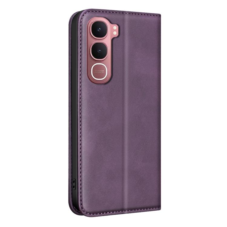 For vivo Y31 5G BINFEN COLOR Calfskin Texture Magnetic RFID Vegan Leather Phone Case