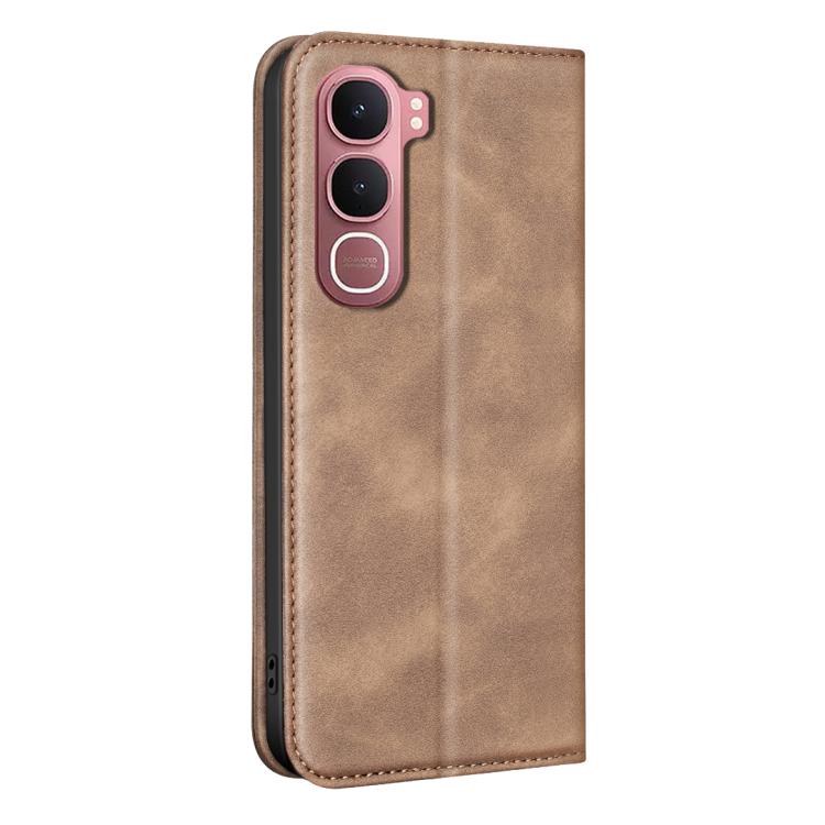 For vivo Y31 5G BINFEN COLOR Calfskin Texture Magnetic RFID Vegan Leather Phone Case