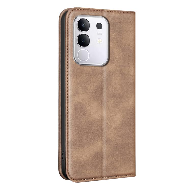 For vivo Y29 4G BINFEN COLOR Calfskin Texture Magnetic RFID Vegan Leather Phone Case