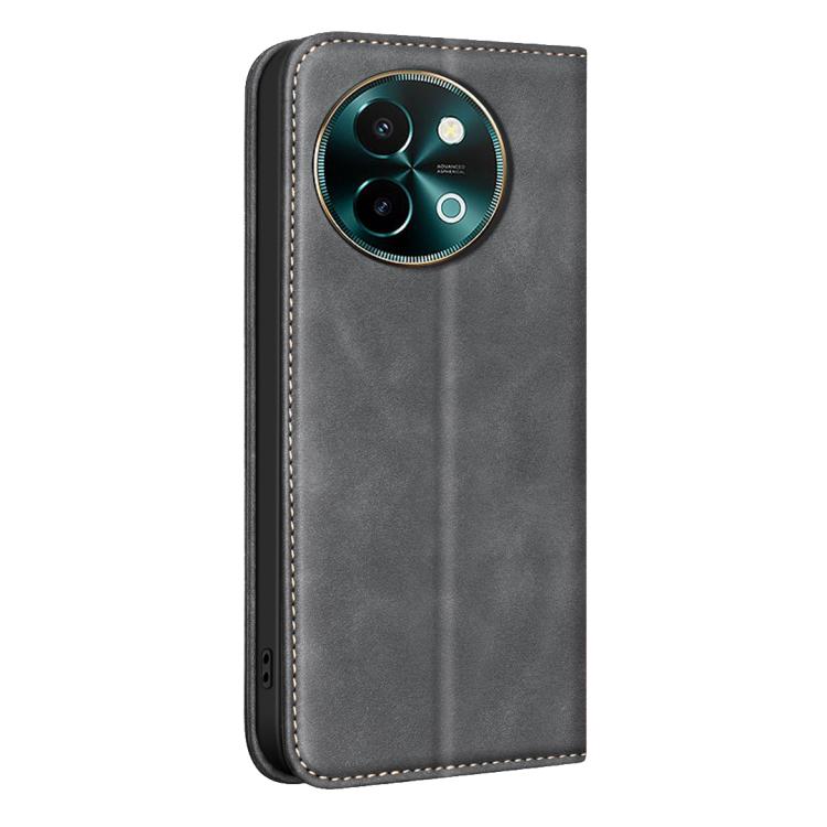 For vivo Y38 / Y200i BINFEN COLOR Calfskin Texture Magnetic RFID Vegan Leather Phone Case