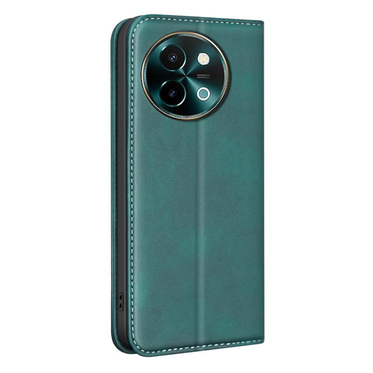 For vivo Y38 / Y200i BINFEN COLOR Calfskin Texture Magnetic RFID Vegan Leather Phone Case