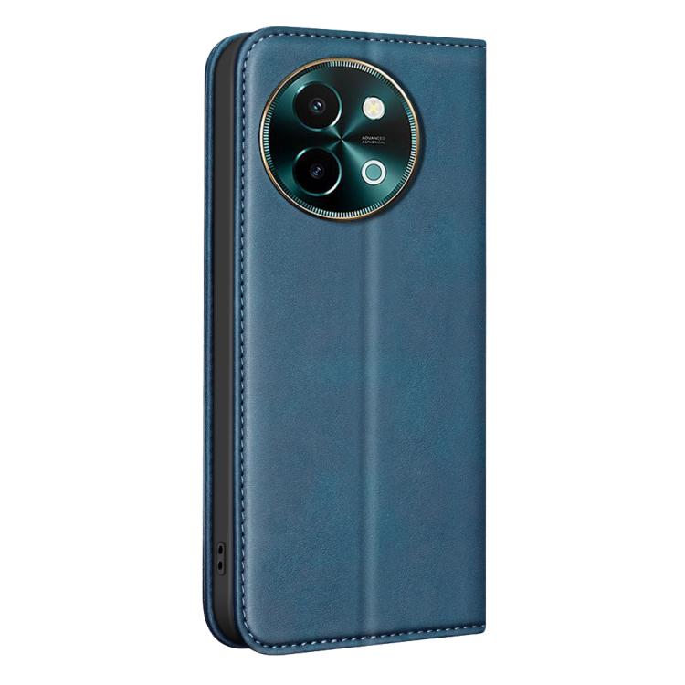 For vivo Y38 / Y200i BINFEN COLOR Calfskin Texture Magnetic RFID Vegan Leather Phone Case