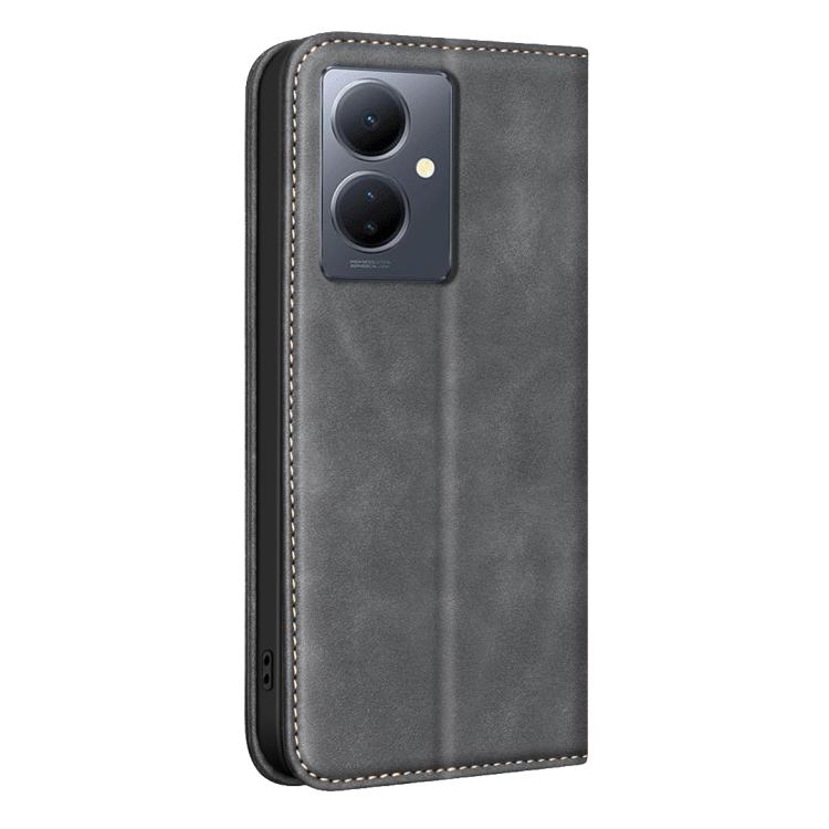 For vivo Y78 / Y36 BINFEN COLOR Calfskin Texture Magnetic RFID Vegan Leather Phone Case