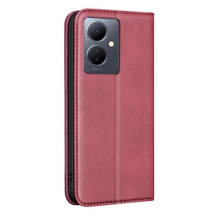 For vivo Y78 / Y36 BINFEN COLOR Calfskin Texture Magnetic RFID Vegan Leather Phone Case