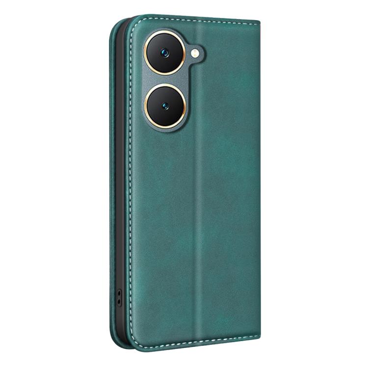 For vivo Y03 4G Global BINFEN COLOR Calfskin Texture Magnetic RFID Vegan Leather Phone Case
