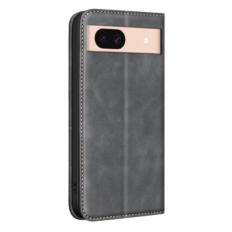 For Google Pixel 8a BINFEN COLOR Calfskin Texture Magnetic RFID Vegan Leather Phone Case