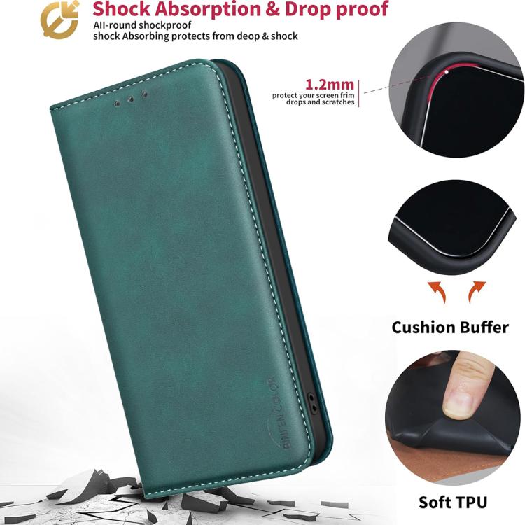 For Google Pixel 8a BINFEN COLOR Calfskin Texture Magnetic RFID Vegan Leather Phone Case
