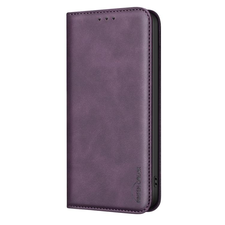 For Google Pixel 8a BINFEN COLOR Calfskin Texture Magnetic RFID Vegan Leather Phone Case