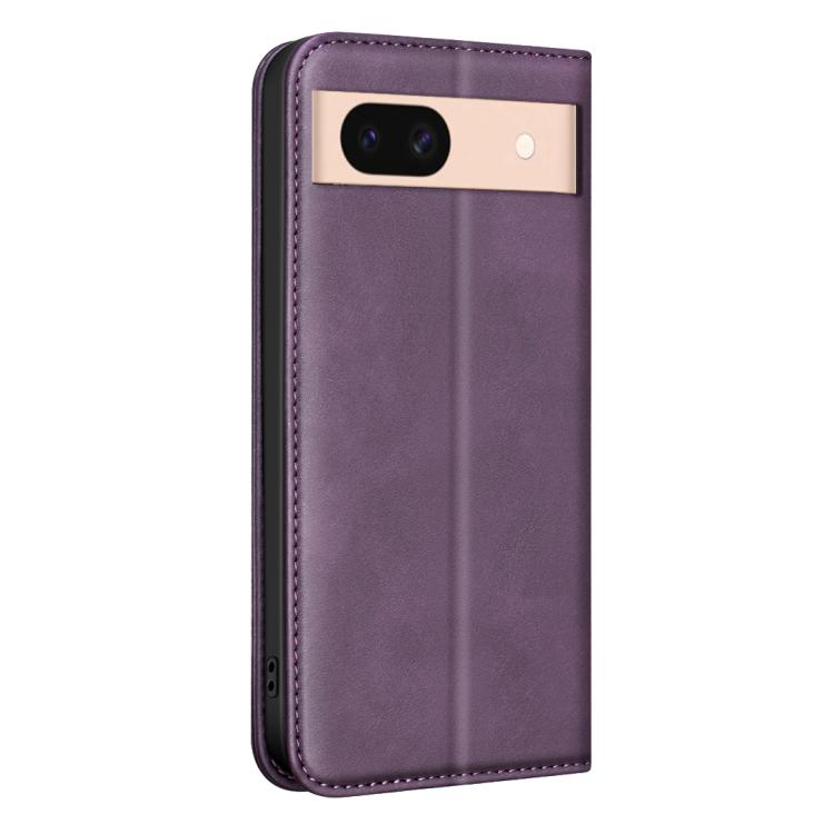 For Google Pixel 8a BINFEN COLOR Calfskin Texture Magnetic RFID Vegan Leather Phone Case