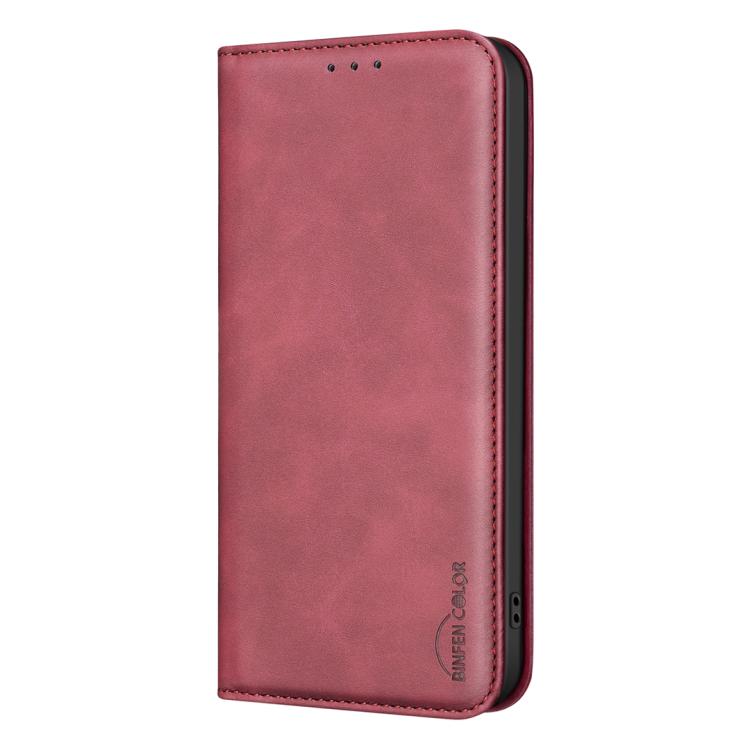 For Google Pixel 8a BINFEN COLOR Calfskin Texture Magnetic RFID Vegan Leather Phone Case