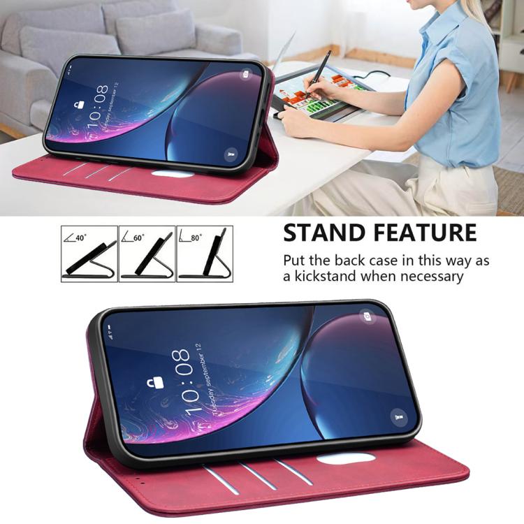 For Google Pixel 8a BINFEN COLOR Calfskin Texture Magnetic RFID Vegan Leather Phone Case