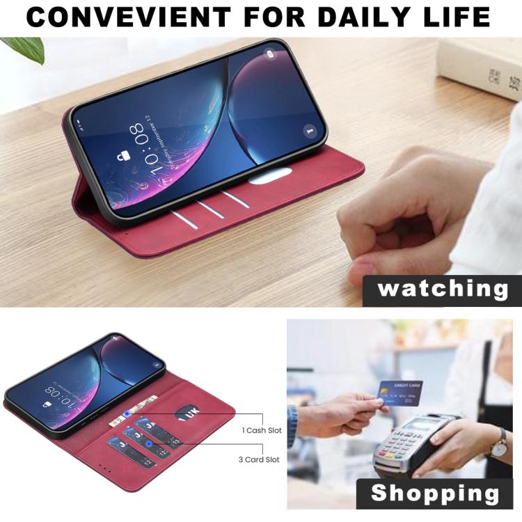 For Google Pixel 8a BINFEN COLOR Calfskin Texture Magnetic RFID Vegan Leather Phone Case