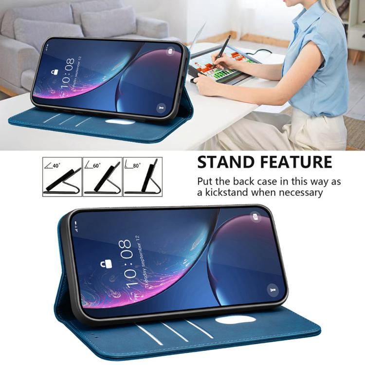 For Google Pixel 8a BINFEN COLOR Calfskin Texture Magnetic RFID Vegan Leather Phone Case