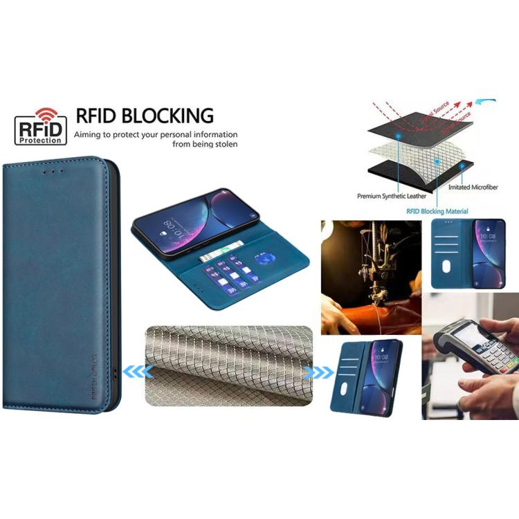 For Google Pixel 8a BINFEN COLOR Calfskin Texture Magnetic RFID Vegan Leather Phone Case