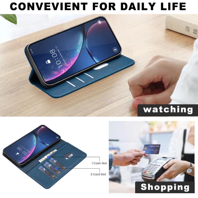 For Google Pixel 8a BINFEN COLOR Calfskin Texture Magnetic RFID Vegan Leather Phone Case