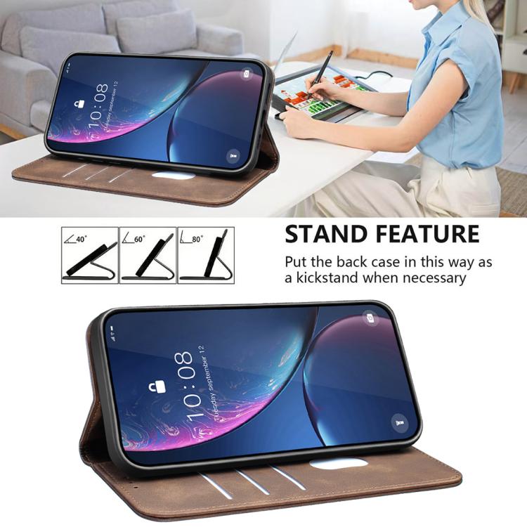 For Google Pixel 8a BINFEN COLOR Calfskin Texture Magnetic RFID Vegan Leather Phone Case