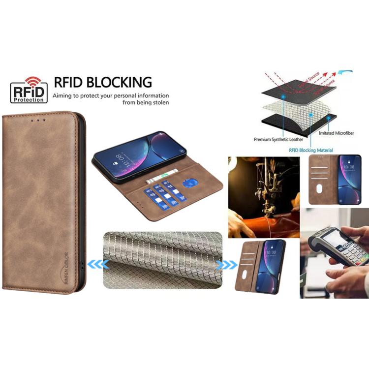 For Google Pixel 8a BINFEN COLOR Calfskin Texture Magnetic RFID Vegan Leather Phone Case