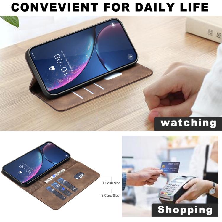 For Google Pixel 8a BINFEN COLOR Calfskin Texture Magnetic RFID Vegan Leather Phone Case