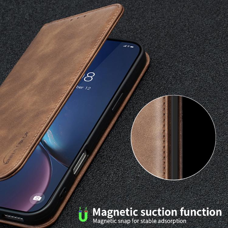 For Google Pixel 8a BINFEN COLOR Calfskin Texture Magnetic RFID Vegan Leather Phone Case