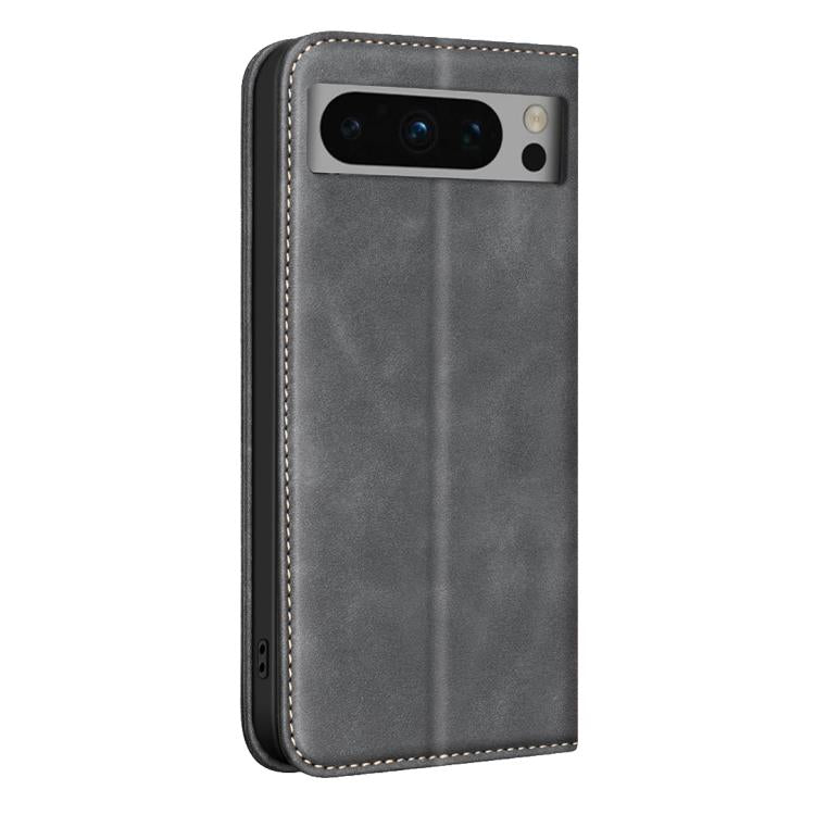 For Google Pixel 8 Pro BINFEN COLOR Calfskin Texture Magnetic RFID Vegan Leather Phone Case