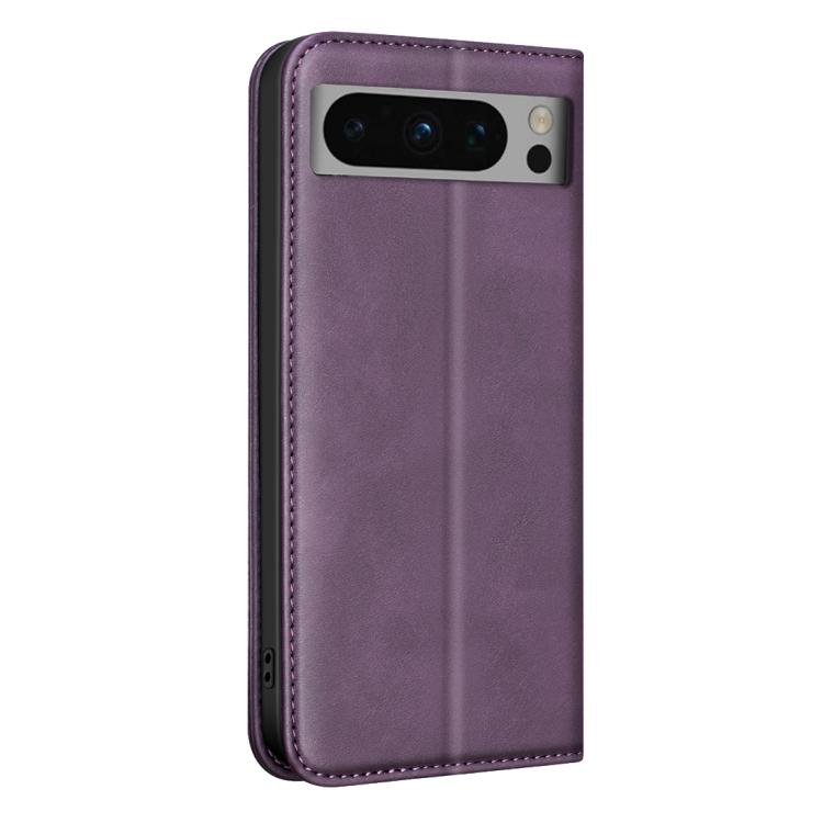 For Google Pixel 8 Pro BINFEN COLOR Calfskin Texture Magnetic RFID Vegan Leather Phone Case