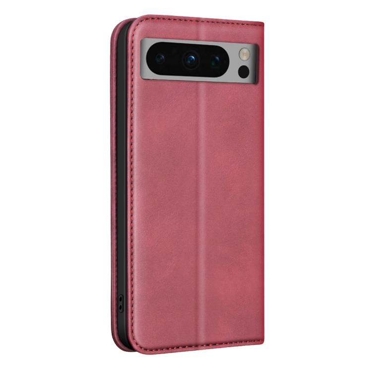 For Google Pixel 8 Pro BINFEN COLOR Calfskin Texture Magnetic RFID Vegan Leather Phone Case