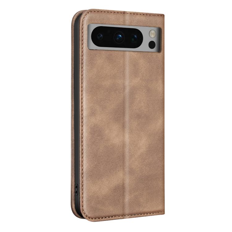 For Google Pixel 8 Pro BINFEN COLOR Calfskin Texture Magnetic RFID Vegan Leather Phone Case