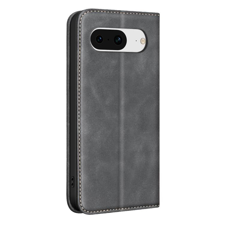For Google Pixel 8 BINFEN COLOR Calfskin Texture Magnetic RFID Vegan Leather Phone Case