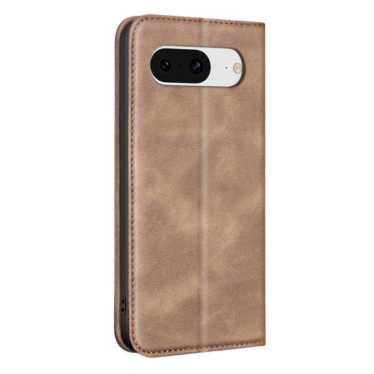 For Google Pixel 8 BINFEN COLOR Calfskin Texture Magnetic RFID Vegan Leather Phone Case