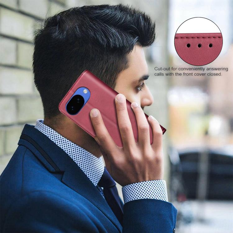 For Google Pixel 10a BINFEN COLOR Calfskin Texture Magnetic RFID Vegan Leather Phone Case